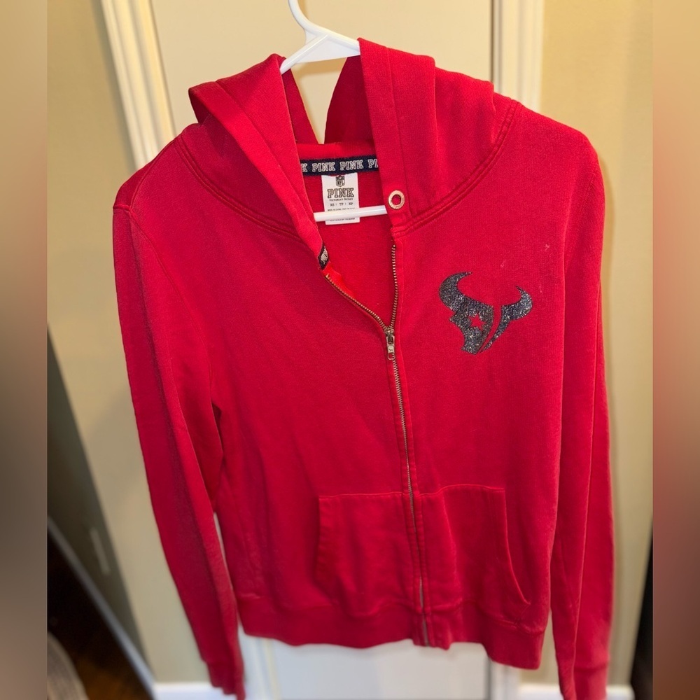 PINK Victoria’s Secret NFL Houston Texans Jacket Hoodie Bling . Size XS - Picture 6 of 10